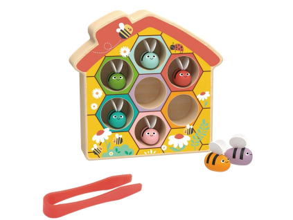 Drevená montessori hra Včelí úľ