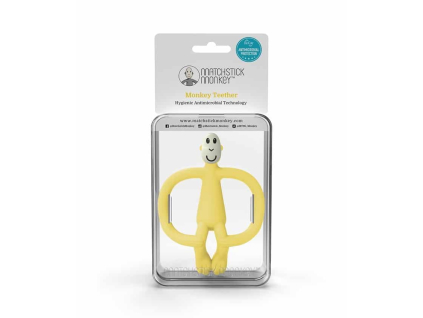 HRYZÁTKO A ZUBNÁ KEFKA MATCHSTICK MONKEY TEETHER YELLOW