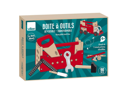 Vilac Obojstranný drevený kufrík s náradím