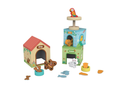 Domčeky pre maznáčikov s drevenými zvieratkami