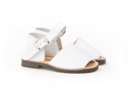 Biele kožené sandálky s uzavretou pätou Angelitos