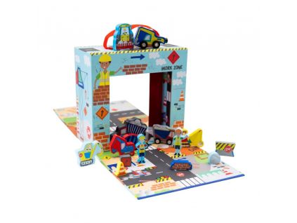 Floss&Rock Playbox s drevenými figúrkami Stavba MILOTY