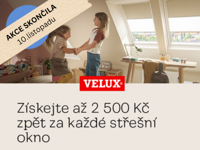 Získejte až 50 000 Kč zpět za nákup oken Velux