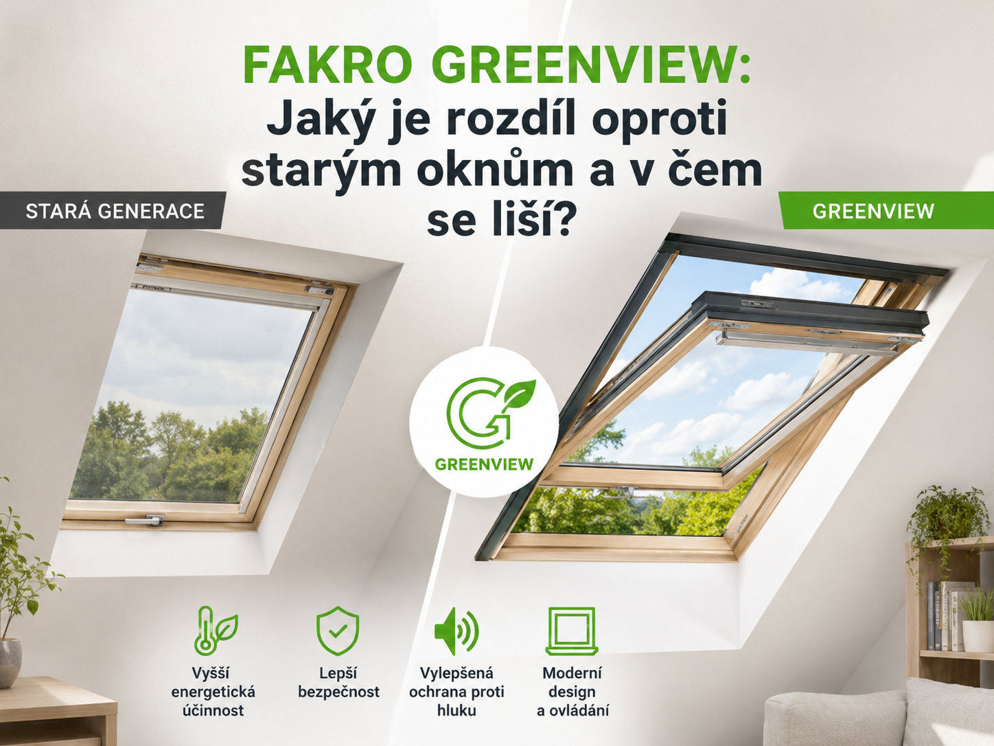 FAKRO GREENVIEW: Jaký je rozdíl oproti starým oknům a v čem se liší?