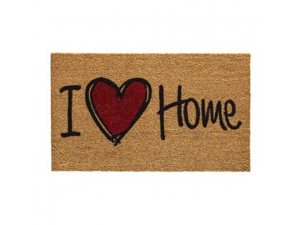 Kokosová vstupní rohož FLOMA Ruco I love home - délka 45 cm, šířka 75 cm, výška 1,5 cm