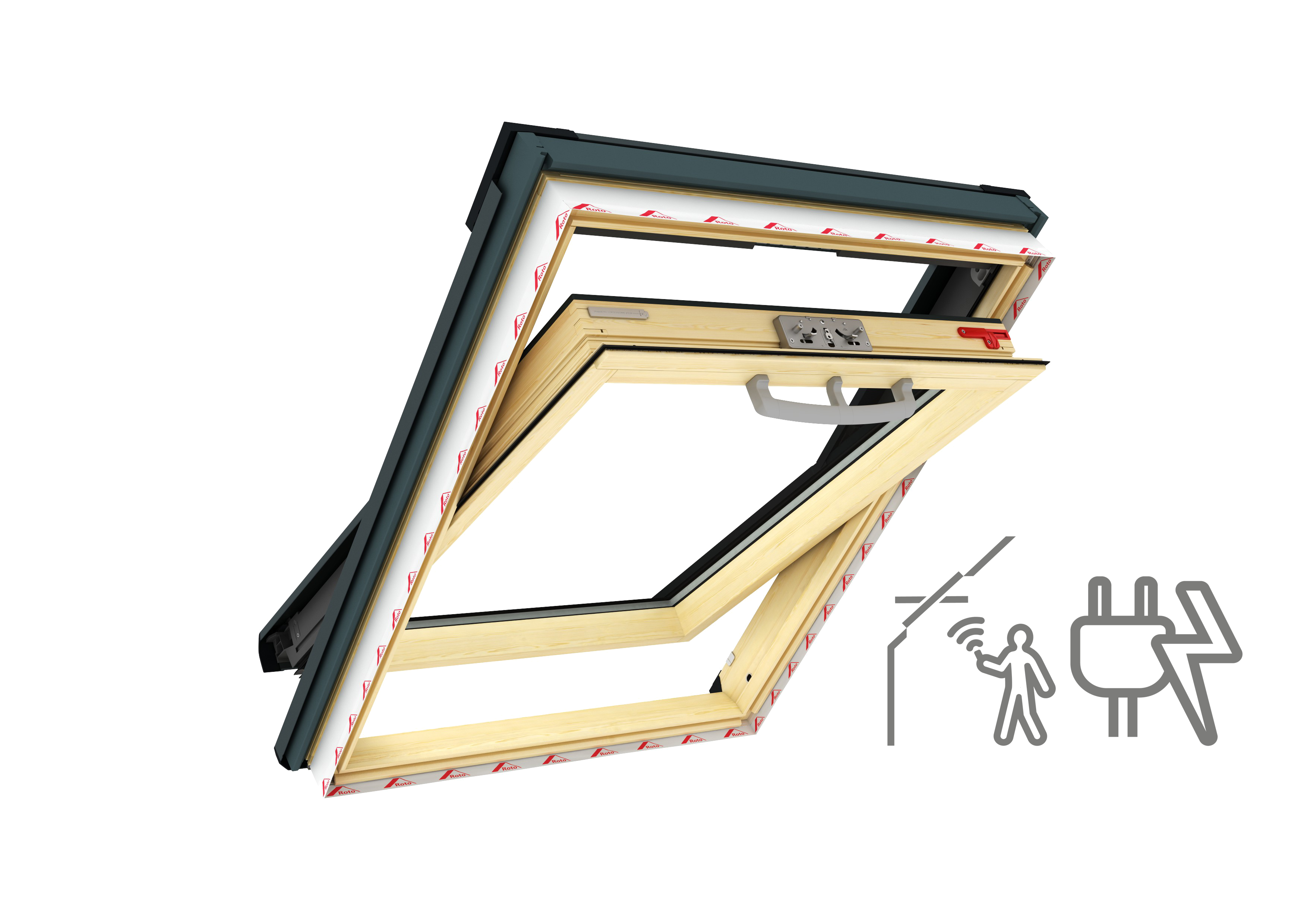 Střešní okno ROTO Q42C H2E Rozměry oken: 55x98 cm