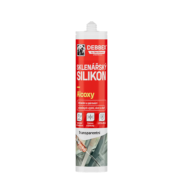 Levně Den Braven Sklenářský silikon 280ml (ALCOXY) Barva: Transparentní