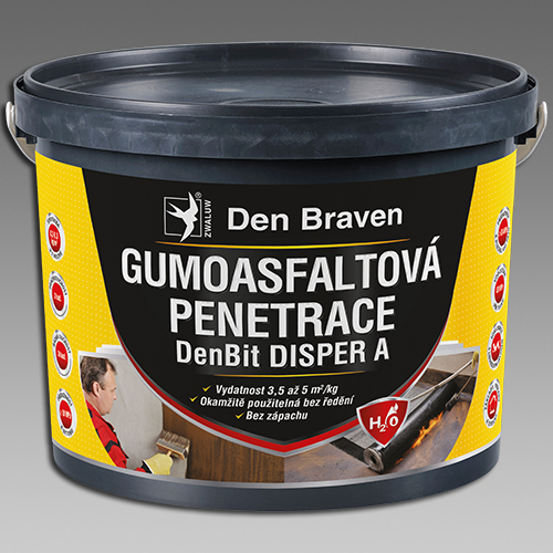 Den Braven Gumoasfaltová penetrace DenBit DISPER A Barva: černá, Typ: kbelík, v balení: 10 kg