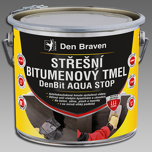 Den Braven Střešní bitumenový tmel DenBit AQUA STOP Barva: černá, Typ: plechovka, v balení: 1 kg