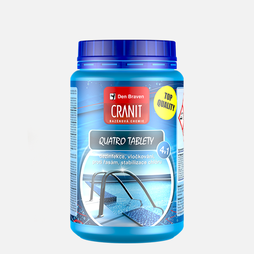 Den Braven Cranit Quatro tablety – dezinfekce, proti řasám, vločkování, stabilizace Balení: 1 kg