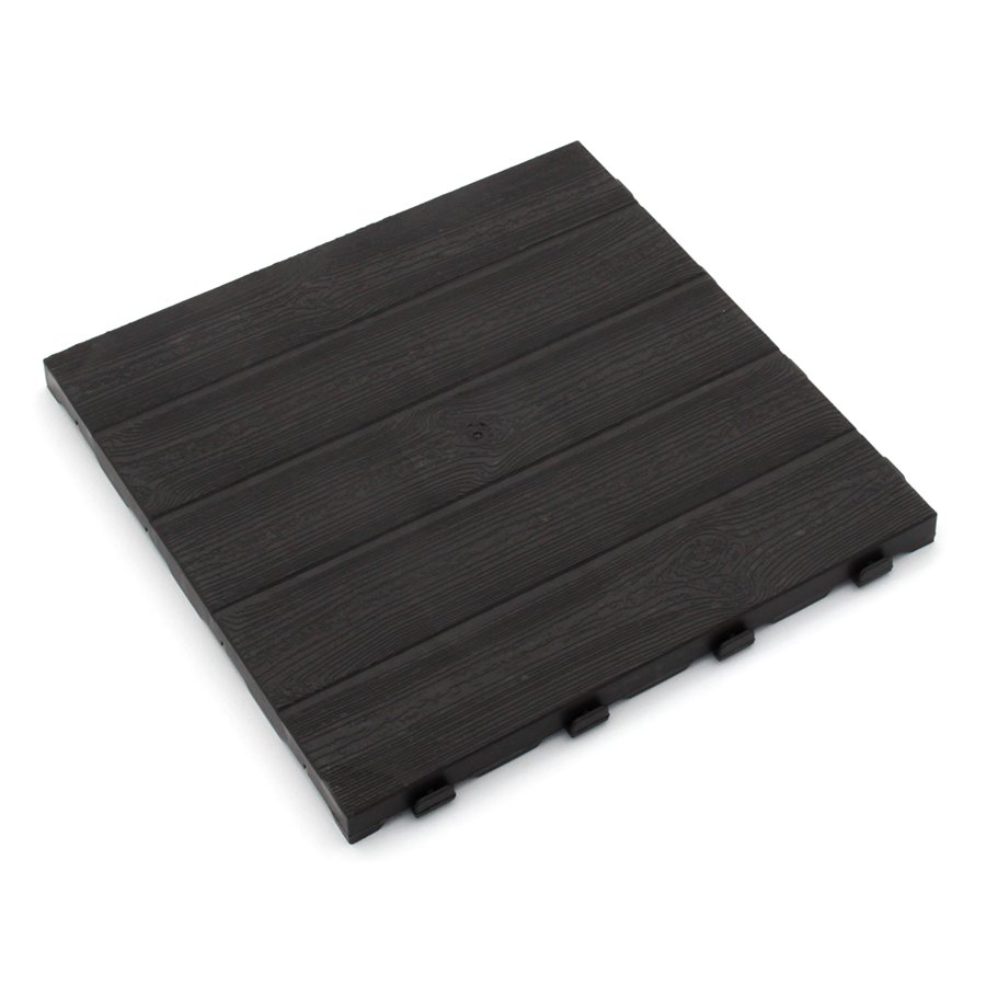 FLOMAT Tmavě-hnědá plastová terasová dlažba Linea Easy (dřevo) - délka 39 cm, šířka 39 cm, výška 2,65 cm