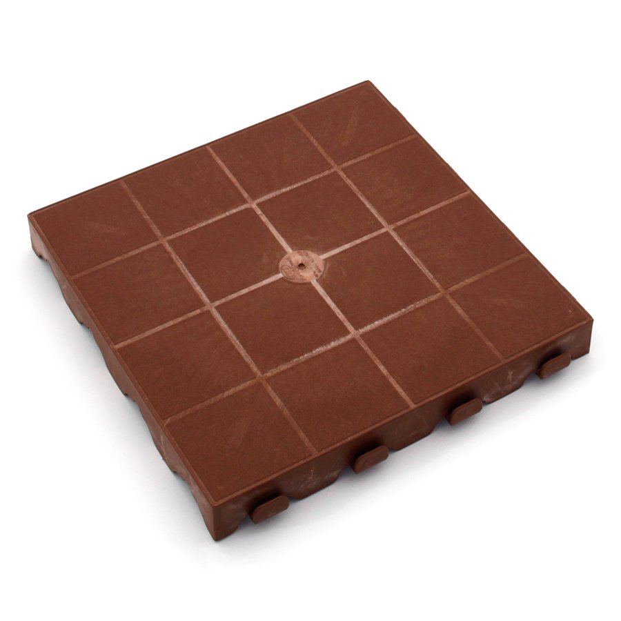 FLOMAT Hnědá plastová terasová dlažba Linea Combi - délka 39 cm, šířka 39 cm, výška 4,8 cm