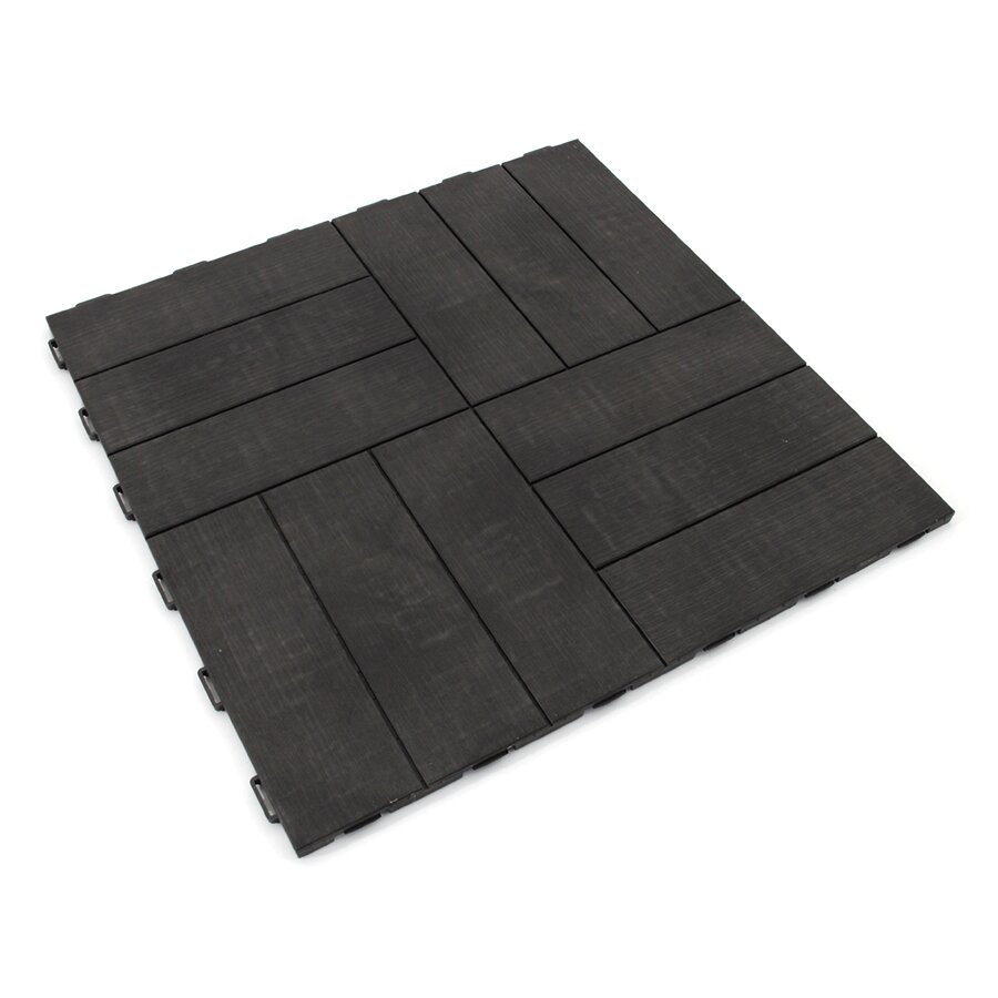 FLOMAT Hnědá plastová terasová dlažba Linea Marte (dřevo) - délka 55,5 cm, šířka 55,5 cm, výška 1,3 cm