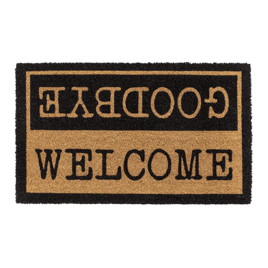 FLOMAT Kokosová vstupní rohož FLOMA Ruco Welcome - Goodbye - délka 45 cm, šířka 75 cm, výška 1,5 cm