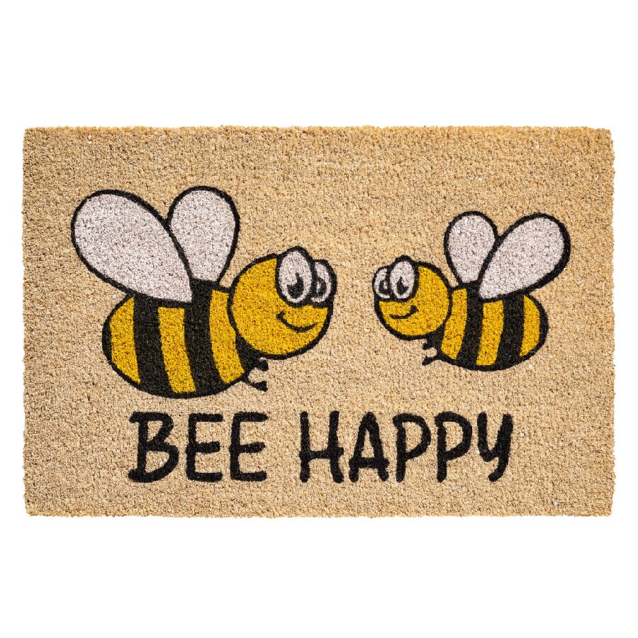 FLOMAT Kokosová vstupní rohož FLOMA Ruco Bee - délka 40 cm, šířka 60 cm, výška 1,5 cm