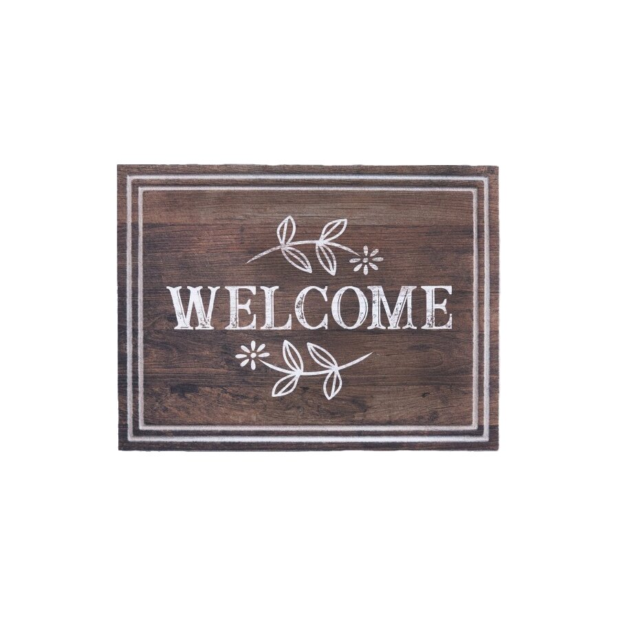 FLOMAT Béžová vstupní rohož FLOMA Welcome - délka 45 cm, šířka 65 cm, výška 1 cm