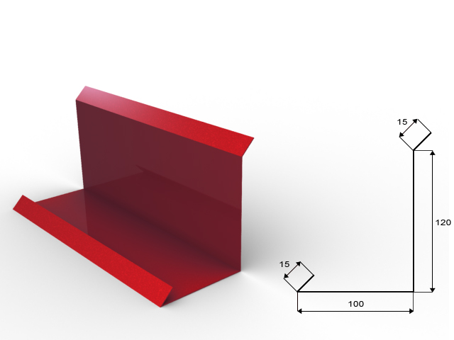 Blachdom Hliníkové lemování ke komínu boční Omak mat Barva krytiny: Hnědý mat BTX