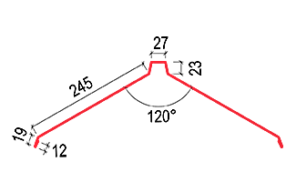 Hřebenáč Satjam HRR 245 rovný velký Povrchová úprava: Purmax PUX, Barva krytiny: Terakota RAL 8004