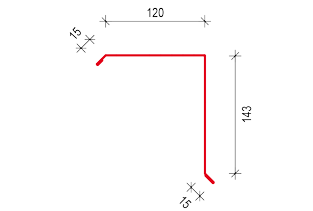 Závětrná lišta Satjam ZL 120 horní Povrchová úprava: Polyestersat PE 25, Barva krytiny: Grafitová šeď RAL 7024