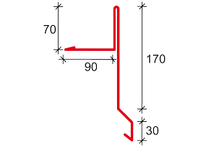Závětrná lišta Satjam ZLS 170 vysoká Povrchová úprava: Satpur PU, Barva krytiny: Antracit RAL 7016