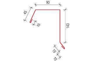 Závětrná lišta Satjam ZLF Povrchová úprava: Purmax PUX, Barva krytiny: Hnědá RAL 8017