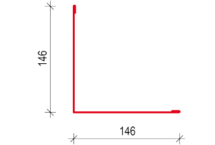 Stěnové nároží SN 146 Satjam Povrchová úprava: Purmat PUM, Barva krytiny: Terakota RR750