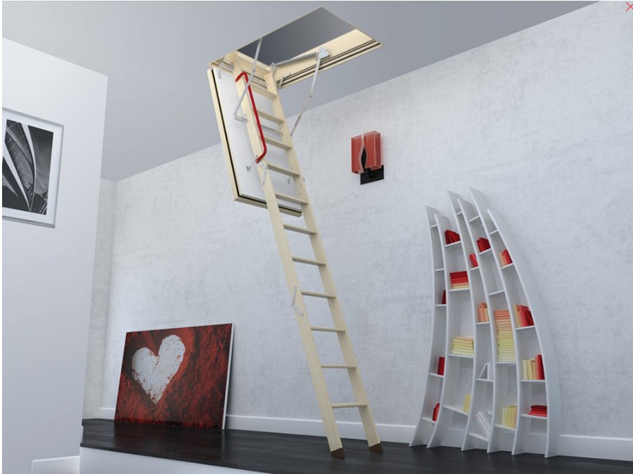 Půdní schody FAKRO LWF 60 SL Stavební otvor: 86x130 cm, Maximální výška: 280 cm