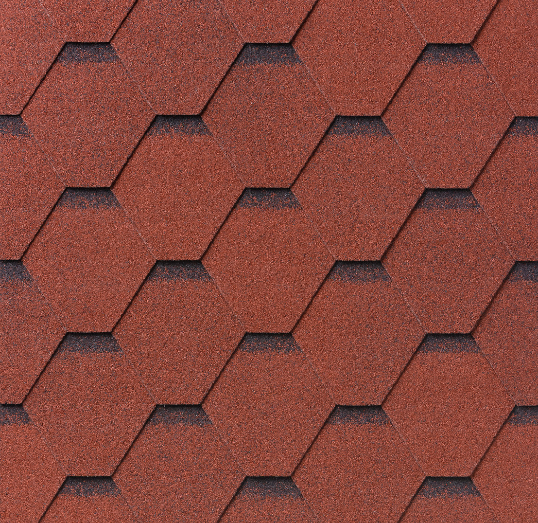 Levně IKO Superglass Hex Barva krytiny: Superglass Hex - Červená Ultra (20) samolepící asfaltový šindel hexagonal Classic