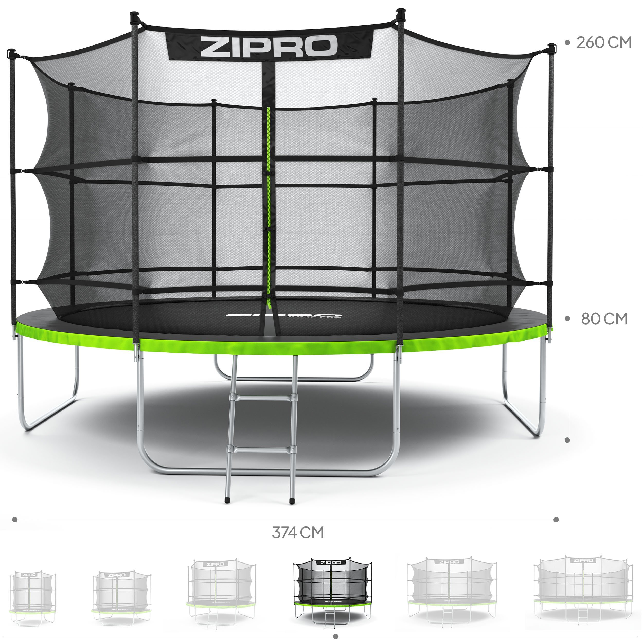 ZIPRO JUMP PRO s vnitřní sítí 374 cm