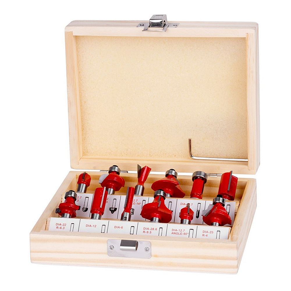 Sada fréz do dřeva 12ks, stopka 8mm