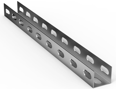 Konstrukční děrovaný profil U Tloušťka: 2 mm