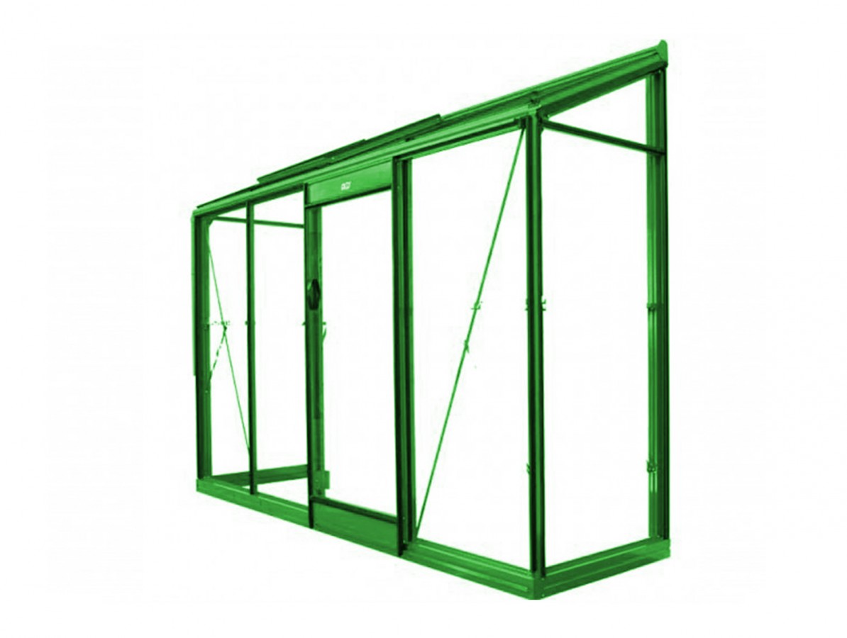 Zahradní skleník ze skla Miccolo + 5x tyče na rajčata Rozměry skleníku: 3 x 0,8 m - přírodní hliník
