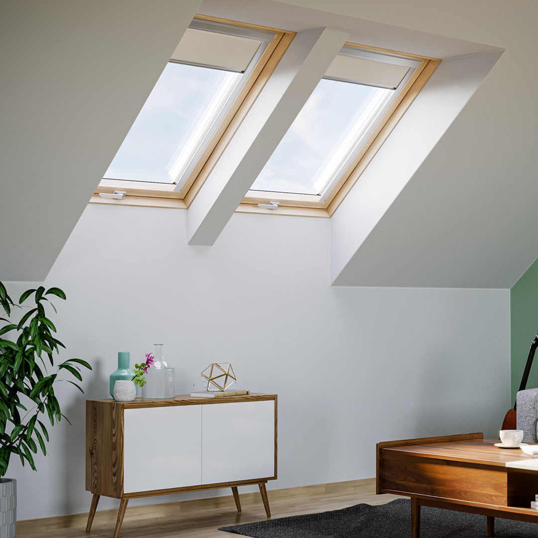 Střešní okno Rooflite Solid Pine Rozměry oken: 78x118 cm