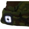 Čepice LED, kamufláž, 4x SMD LED, USB nabíjení
