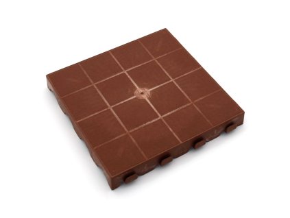Hnědá plastová terasová dlažba Linea Combi - délka 39 cm, šířka 39 cm, výška 4,8 cm