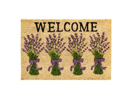 Kokosová vstupná rohož FLOMA Ruco Lavender - dĺžka 40 cm, šírka 60 cm, výška 1,5 cm