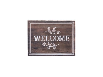 Béžová vstupná rohož FLOMA Welcome - dĺžka 45 cm, šírka 65 cm, výška 1 cm