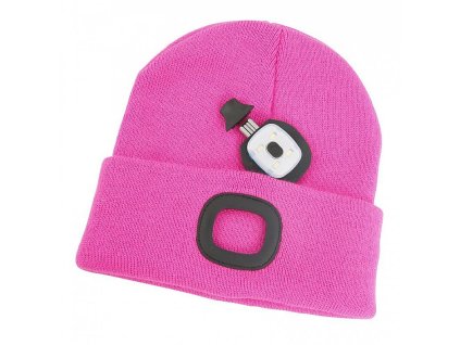 Čepice LED, 4x SMD LED, USB nabíjení, růžová, uni (Velikost uni)