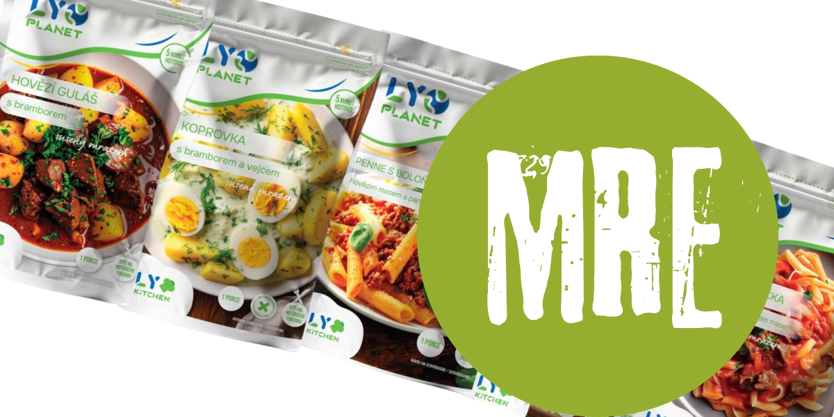 MRE - dehydratované jídlo a polévky