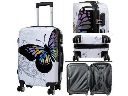 34449 Polycarbonat Kofferset 3tlg Butterfly weiss 2