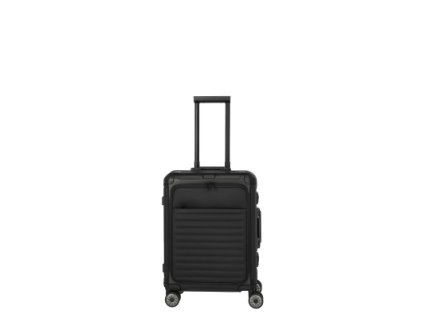 travelite next aluminiumkoffer s vortasche schwarz frontansicht 400x400