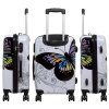 34449 Polycarbonat Kofferset 3tlg Butterfly weiss 3