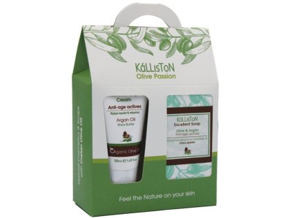 Dárkové balení Kalliston – krém na ruce a tělo 50 ml a olivové mýdlo 100 g