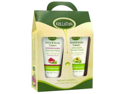 Kalliston dárková sada krémů na ruce a tělo s granátovým jablkem a avokádem