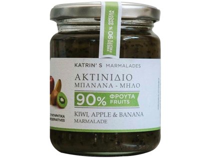 Sklenice džemu kiwi–banán–jablko Kriton Gea 300 g.