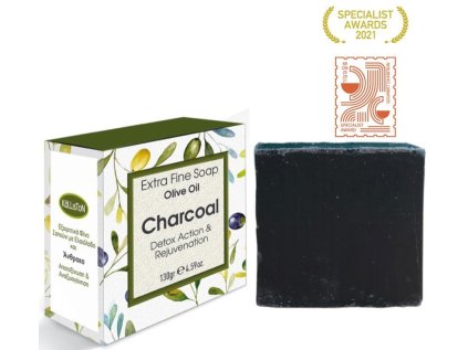 Kalliston extra jemné mýdlo s olivovým olejem a aktivním uhlím 130 g