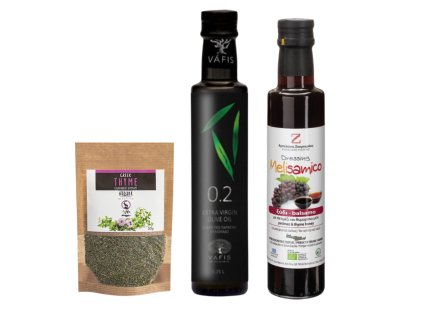 Prémiový extra panenský olivový olej Vafis 0,2 % a krétský tymián Tofillo