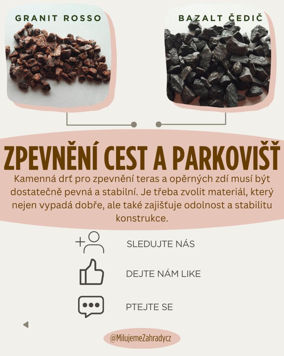 zpevnění cest a parkovišť pomocí kamenné drtě