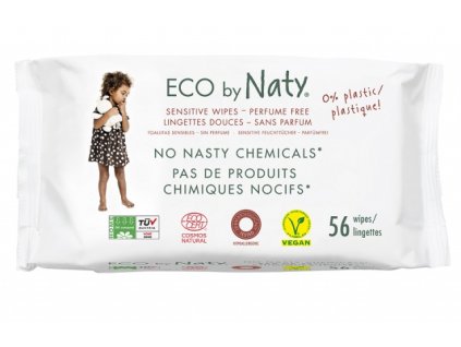9546 eco by naty vlhcene ubrousky bez vune 56 ks pro citlivou pokozku
