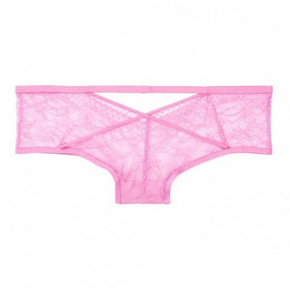 Victoria's Secret VERY SEXY růžové brazilské kalhotky Lace Cheeky Panty